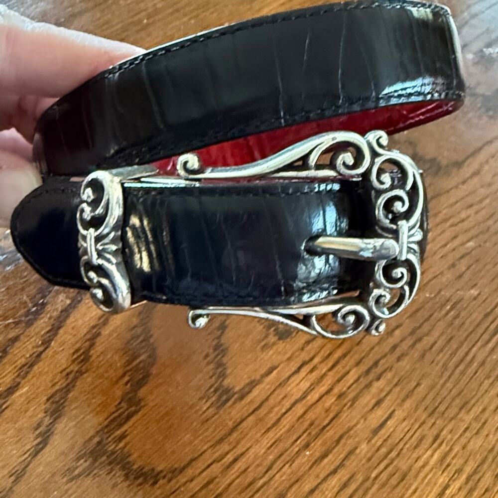 Brighton Reversible Red/Black Leather Belt Small Size 28